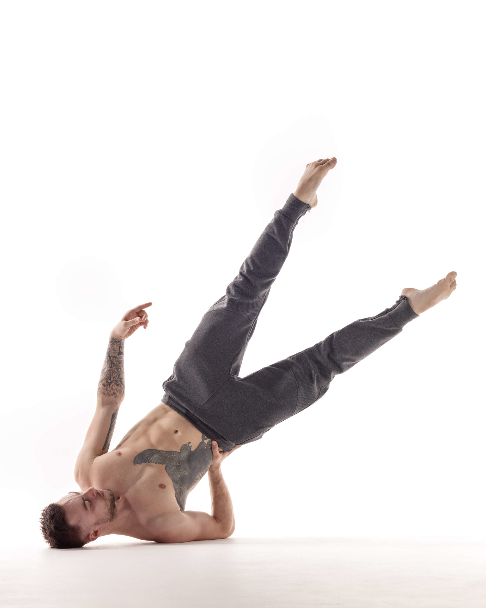 Dima performing floorwork dance